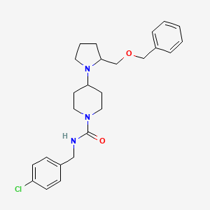 molecular formula C25H32ClN3O2 B2974303 4-(2-((benzyloxy)methyl)pyrrolidin-1-yl)-N-(4-chlorobenzyl)piperidine-1-carboxamide CAS No. 2034528-37-3