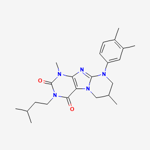 9-(3,4-dimethylphenyl)-1,7-dimethyl-3-(3-methylbutyl)-7,8-dihydro-6H-purino[7,8-a]pyrimidine-2,4-dione