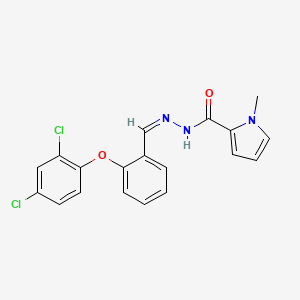 molecular formula C19H15Cl2N3O2 B2974308 N'-[(1Z)-[2-(2,4-dichlorophenoxy)phenyl]methylidene]-1-methyl-1H-pyrrole-2-carbohydrazide CAS No. 866019-92-3