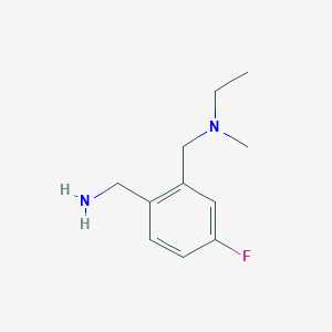 molecular formula C11H17FN2 B2974313 N-[[2-(aminomethyl)-5-fluorophenyl]methyl]-N-methylethanamine CAS No. 1341080-03-2