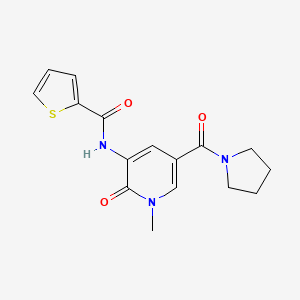 N-(1-methyl-2-oxo-5-(pyrrolidine-1-carbonyl)-1,2-dihydropyridin-3-yl)thiophene-2-carboxamide