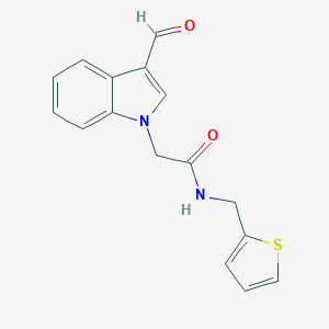 2-(3-formyl-1H-indol-1-yl)-N-(2-thienylmethyl)acetamide