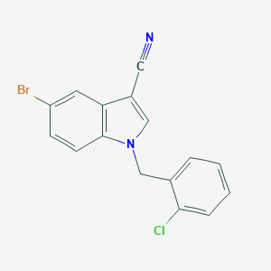 molecular formula C16H10BrClN2 B297433 5-bromo-1-(2-chlorobenzyl)-1H-indole-3-carbonitrile 