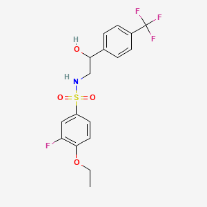 molecular formula C17H17F4NO4S B2974336 4-ethoxy-3-fluoro-N-(2-hydroxy-2-(4-(trifluoromethyl)phenyl)ethyl)benzenesulfonamide CAS No. 1351589-07-5