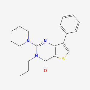 molecular formula C20H23N3OS B2974344 7-phenyl-2-piperidin-1-yl-3-propylthieno[3,2-d]pyrimidin-4(3H)-one CAS No. 1707586-30-8