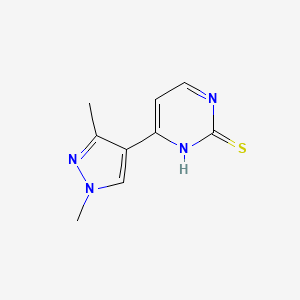 molecular formula C9H10N4S B2974346 4-(1,3-dimethyl-1H-pyrazol-4-yl)pyrimidine-2-thiol CAS No. 1006440-07-8