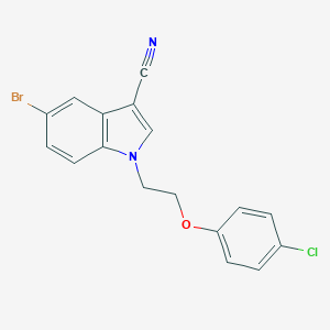 molecular formula C17H12BrClN2O B297435 5-bromo-1-[2-(4-chlorophenoxy)ethyl]-1H-indole-3-carbonitrile 