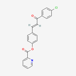 molecular formula C21H14ClNO3 B2974350 (E)-4-(3-(4-chlorophenyl)-3-oxoprop-1-en-1-yl)phenyl picolinate CAS No. 326882-96-6