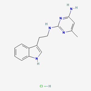 molecular formula C15H18ClN5 B2974351 N2-(2-(1H-吲哚-3-基)乙基)-6-甲基嘧啶-2,4-二胺盐酸盐 CAS No. 2034229-55-3