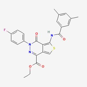 molecular formula C24H20FN3O4S B2974354 Ethyl 5-[(3,5-dimethylbenzoyl)amino]-3-(4-fluorophenyl)-4-oxothieno[3,4-d]pyridazine-1-carboxylate CAS No. 851949-10-5
