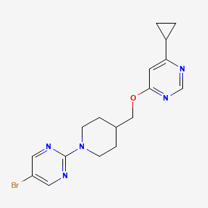 molecular formula C17H20BrN5O B2974355 5-Bromo-2-(4-(((6-cyclopropylpyrimidin-4-yl)oxy)methyl)piperidin-1-yl)pyrimidine CAS No. 2320145-15-9