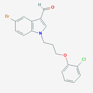 molecular formula C18H15BrClNO2 B297437 5-bromo-1-[3-(2-chlorophenoxy)propyl]-1H-indole-3-carbaldehyde 