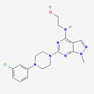 2-((6-(4-(3-chlorophenyl)piperazin-1-yl)-1-methyl-1H-pyrazolo[3,4-d]pyrimidin-4-yl)amino)ethanol