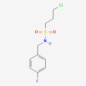molecular formula C10H13ClFNO2S B2974372 3-chloro-N-(4-fluorobenzyl)-1-propanesulfonamide CAS No. 866041-19-2