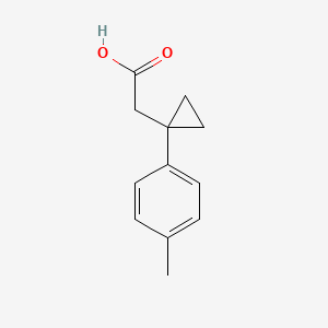molecular formula C12H14O2 B2974383 2-[1-(4-Methylphenyl)cyclopropyl]acetic acid CAS No. 1225504-30-2