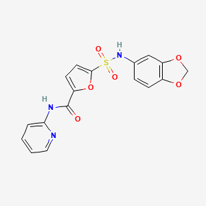 5-(N-(benzo[d][1,3]dioxol-5-yl)sulfamoyl)-N-(pyridin-2-yl)furan-2-carboxamide