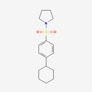 molecular formula C16H23NO2S B2974389 1-((4-Cyclohexylphenyl)sulfonyl)pyrrolidine CAS No. 431890-68-5