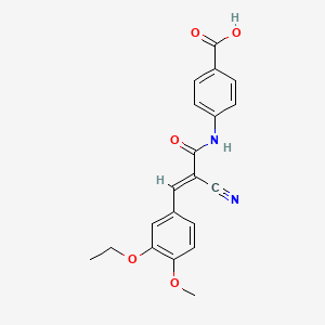 molecular formula C20H18N2O5 B2974397 4-[[(E)-2-cyano-3-(3-ethoxy-4-methoxyphenyl)prop-2-enoyl]amino]benzoic acid CAS No. 1057951-09-3