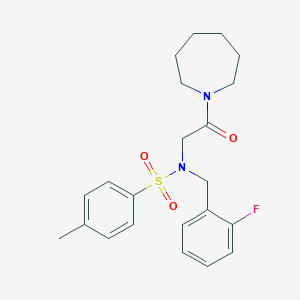 molecular formula C22H27FN2O3S B297440 N-[2-(azepan-1-yl)-2-oxoethyl]-N-(2-fluorobenzyl)-4-methylbenzenesulfonamide 