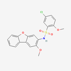 molecular formula C20H16ClNO5S B2974402 5-chloro-2-methoxy-N-(2-methoxydibenzofuran-3-yl)benzenesulfonamide CAS No. 861211-68-9