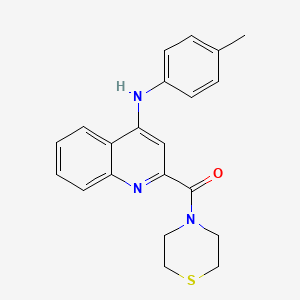 N-(4-methylphenyl)-2-(thiomorpholine-4-carbonyl)quinolin-4-amine