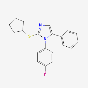 2-(cyclopentylthio)-1-(4-fluorophenyl)-5-phenyl-1H-imidazole