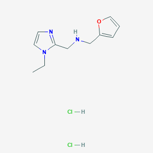 molecular formula C11H17Cl2N3O B2974416 [(1-Ethyl-1H-imidazol-2-yl)methyl](2-furylmethyl)-amine dihydrochloride CAS No. 1189861-11-7; 886505-64-2
