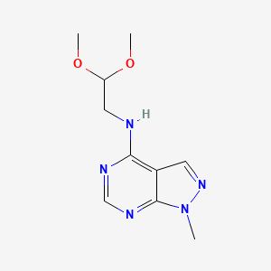 molecular formula C10H15N5O2 B2974419 N-(2,2-dimethoxyethyl)-1-methylpyrazolo[3,4-d]pyrimidin-4-amine CAS No. 869072-48-0