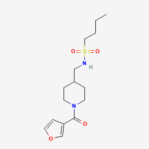 molecular formula C15H24N2O4S B2974422 N-((1-(furan-3-carbonyl)piperidin-4-yl)methyl)butane-1-sulfonamide CAS No. 1396767-07-9