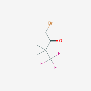 molecular formula C6H6BrF3O B2974424 2-Bromo-1-[1-(trifluoromethyl)cyclopropyl]ethanone CAS No. 1382999-80-5