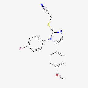 2-((1-(4-fluorophenyl)-5-(4-methoxyphenyl)-1H-imidazol-2-yl)thio)acetonitrile