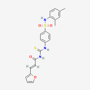 molecular formula C22H21N3O4S2 B2974435 (E)-N-((4-(N-(2,4-dimethylphenyl)sulfamoyl)phenyl)carbamothioyl)-3-(furan-2-yl)acrylamide CAS No. 500201-30-9