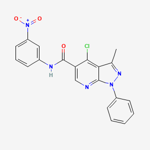 4-chloro-3-methyl-N-(3-nitrophenyl)-1-phenyl-1H-pyrazolo[3,4-b]pyridine-5-carboxamide