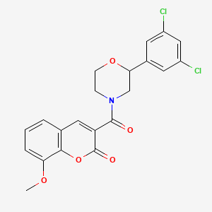 3-(2-(3,5-dichlorophenyl)morpholine-4-carbonyl)-8-methoxy-2H-chromen-2-one