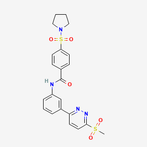 N-(3-(6-(methylsulfonyl)pyridazin-3-yl)phenyl)-4-(pyrrolidin-1-ylsulfonyl)benzamide