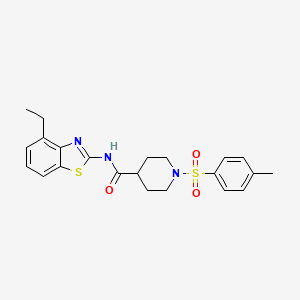 molecular formula C22H25N3O3S2 B2974444 N-(4-ethylbenzo[d]thiazol-2-yl)-1-tosylpiperidine-4-carboxamide CAS No. 941982-11-2