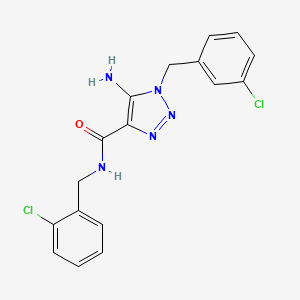 molecular formula C17H15Cl2N5O B2974450 5-amino-N-(2-chlorobenzyl)-1-(3-chlorobenzyl)-1H-1,2,3-triazole-4-carboxamide CAS No. 899981-36-3