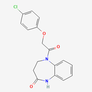 molecular formula C17H15ClN2O3 B2974455 5-[(4-chlorophenoxy)acetyl]-1,3,4,5-tetrahydro-2H-1,5-benzodiazepin-2-one CAS No. 950364-23-5