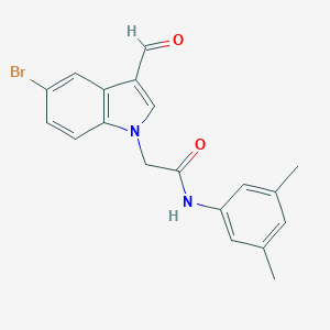 molecular formula C19H17BrN2O2 B297447 2-(5-bromo-3-formyl-1H-indol-1-yl)-N-(3,5-dimethylphenyl)acetamide 