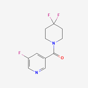 molecular formula C11H11F3N2O B2974476 (4,4-Difluoropiperidin-1-yl)(5-fluoropyridin-3-yl)methanone CAS No. 2325154-90-1