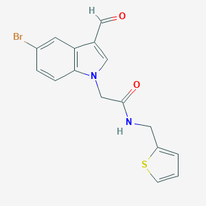 2-(5-bromo-3-formyl-1H-indol-1-yl)-N-(2-thienylmethyl)acetamide