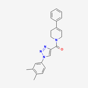 molecular formula C22H22N4O B2974491 (1-(3,4-dimethylphenyl)-1H-1,2,3-triazol-4-yl)(4-phenyl-3,6-dihydropyridin-1(2H)-yl)methanone CAS No. 1326882-07-8