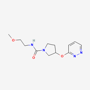 molecular formula C12H18N4O3 B2974492 N-(2-甲氧基乙基)-3-(哒嗪-3-氧代)吡咯烷-1-甲酰胺 CAS No. 2034255-50-8