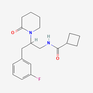 N-(3-(3-fluorophenyl)-2-(2-oxopiperidin-1-yl)propyl)cyclobutanecarboxamide