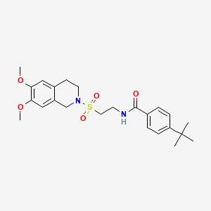 molecular formula C24H32N2O5S B2974494 4-(tert-butyl)-N-(2-((6,7-dimethoxy-3,4-dihydroisoquinolin-2(1H)-yl)sulfonyl)ethyl)benzamide CAS No. 921926-78-5