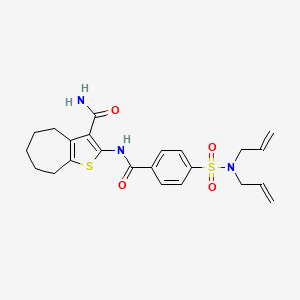 2-(4-(N,N-diallylsulfamoyl)benzamido)-5,6,7,8-tetrahydro-4H-cyclohepta[b]thiophene-3-carboxamide