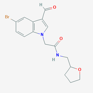 2-(5-bromo-3-formyl-1H-indol-1-yl)-N-(tetrahydro-2-furanylmethyl)acetamide