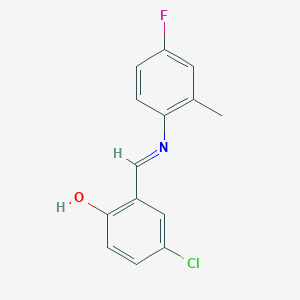 4-chloro-2-{(E)-[(4-fluoro-2-methylphenyl)imino]methyl}phenol