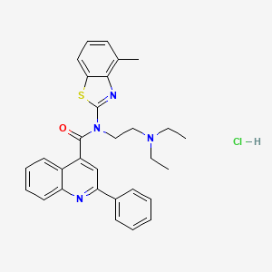 molecular formula C30H31ClN4OS B2974518 N-(2-(二乙氨基)乙基)-N-(4-甲基苯并[d]噻唑-2-基)-2-苯基喹啉-4-甲酰胺盐酸盐 CAS No. 1216674-15-5