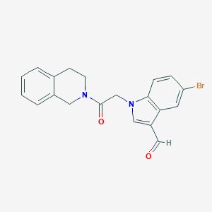 molecular formula C20H17BrN2O2 B297452 5-bromo-1-[2-(3,4-dihydroisoquinolin-2(1H)-yl)-2-oxoethyl]-1H-indole-3-carbaldehyde 